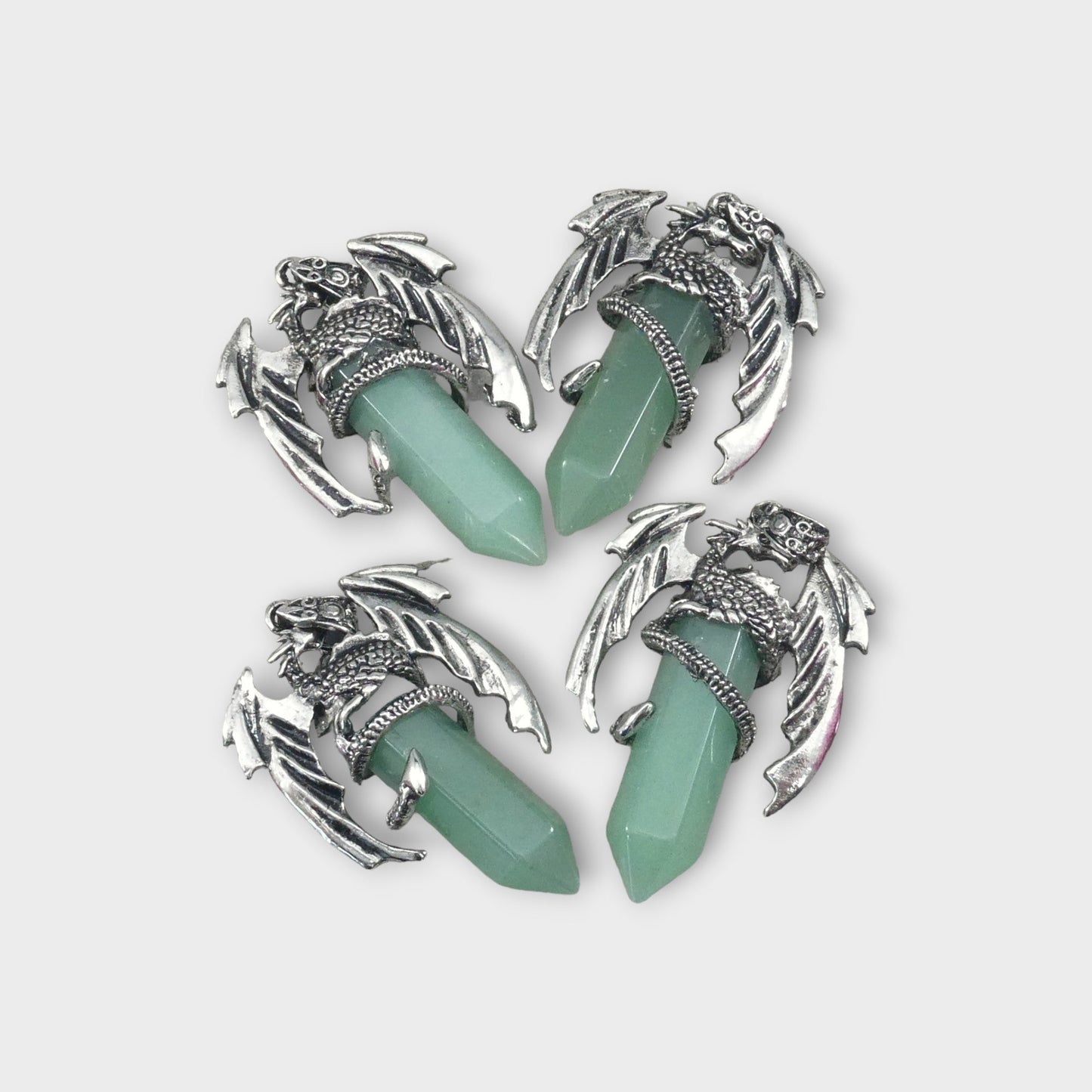 Green Aventurine Flying Dragon Point Pendant 34x50mm-0