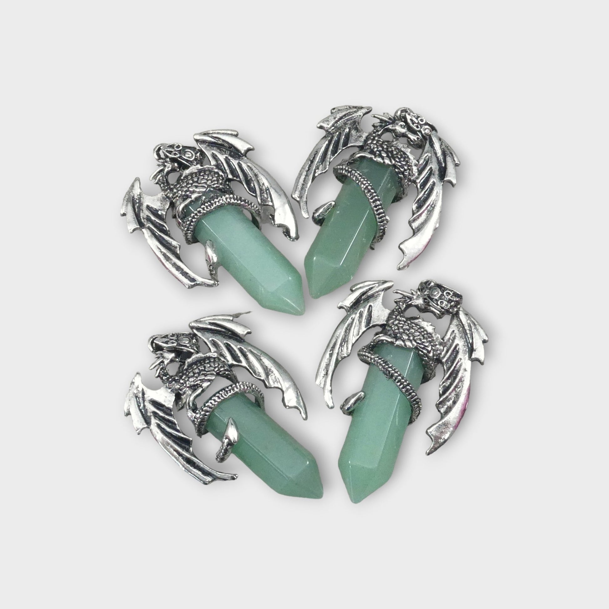 Green Aventurine Flying Dragon Point Pendant 34x50mm-0