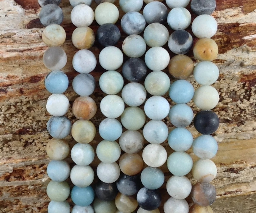 Multi Color Amazonite Matte Round-1